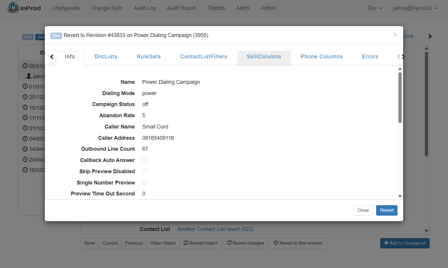 Rollback and Restore